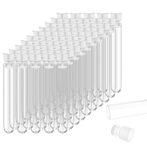 100 / 500 Pack Plastic Test Tubes,Plastic Sample Test Tubes with Caps ...